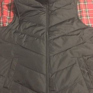 Lands end black vest zip